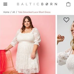 Baltic Born - Tate smoked lace dress size XL  Nude with white lace boho wedding